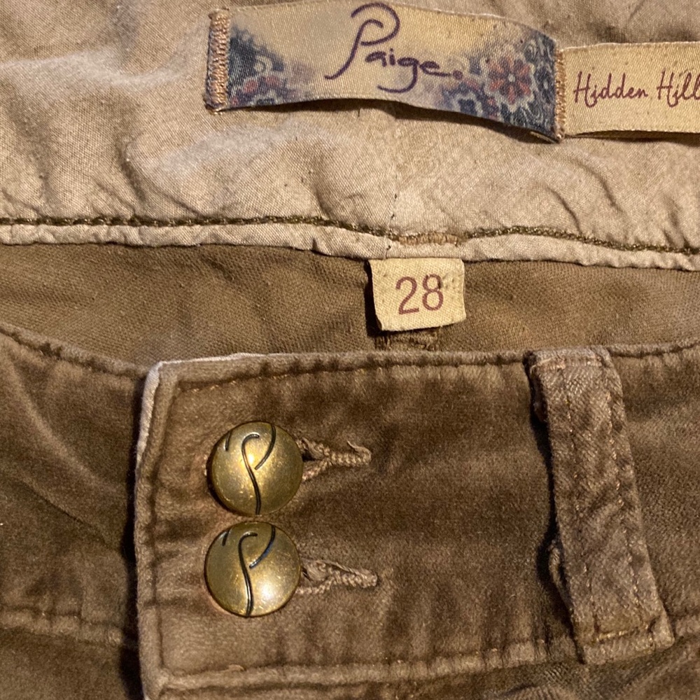 Paige slim leg brown pants